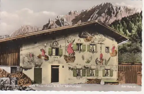 Mittenwald Bemaltes Bauernhaus aus dem 17. Jahrhundert gl1956 215.665