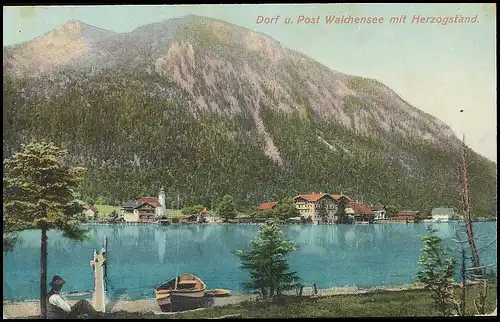 Dorf und Post Walchensee mit Herzogstand glca.1910 138.414