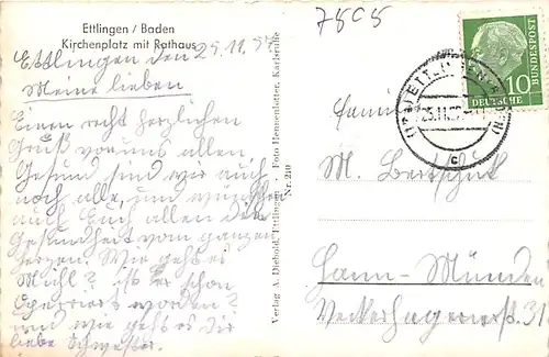 Ettlingen/Baden Straßenpartie gl1957 140.555