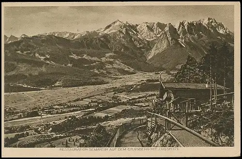 Garmisch Restauration St. Martin auf dem Grasberg mit Zugspitze gl1930 137.253