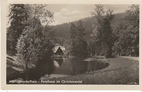 Wernigerode/Harz Forsthaus im Christianental gl1955 C7890
