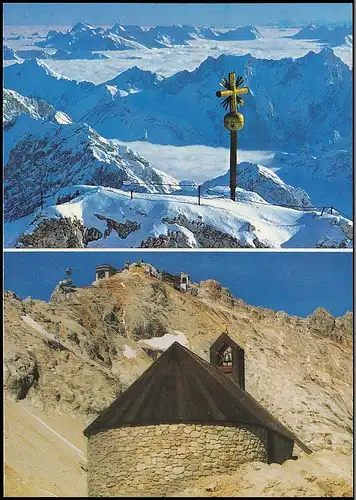 Zugspitze Gipfelkreuz und Bergkirchlein Mariae Heimsuchung ngl 137.272