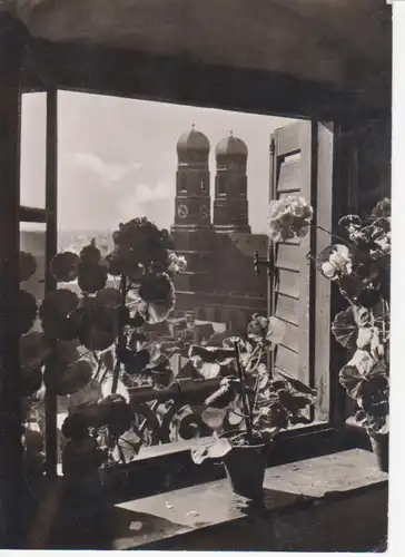 München Blick von der Türmerstube auf die Frauenkirche gl1955 215.652