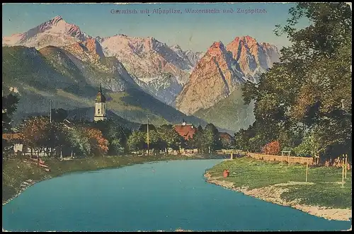 Garmisch Loisach-Partie Alpspitze, Höllental und Waxenstein feldpgl1915 137.298