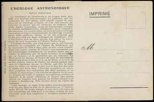 Mechanische Karte: Straßburg Astronomische Münsteruhr ngl 138.668