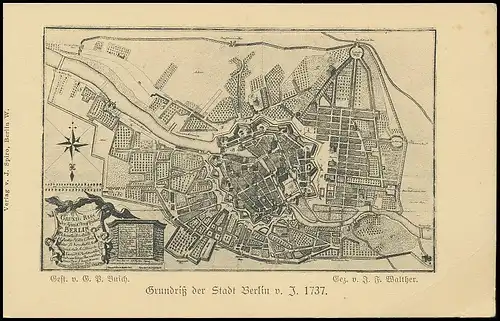 Berlin Grundriss der Stadt aus dem Jahre 1737 ngl 138.678