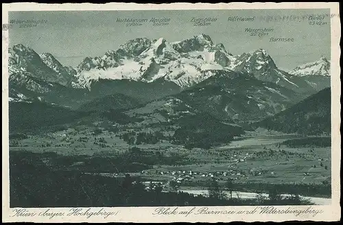 Krün Panorama mit Barmsee und Wettersteingebirge gl1935 138.319