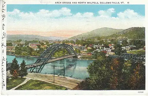 USA Arch Bridge and North Walpole, Bellows Falls, VT. gl1936 C8108