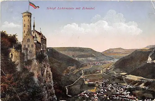 Schloss Lichtenstein mit Echaztal gl1918 144.704