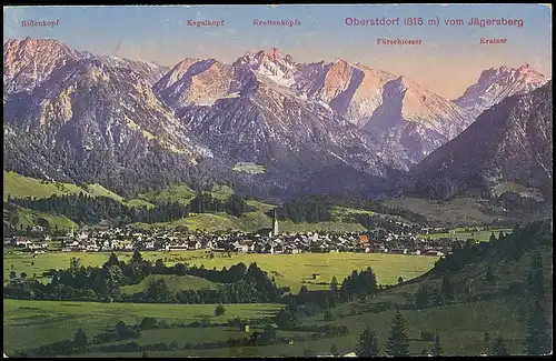Oberstdorf Panorama vom Jägersberg feldpgl1918 138.876