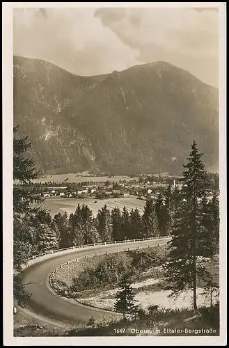 Oberau Panorama mit Ettaler-Bergstraße gl1937 138.314