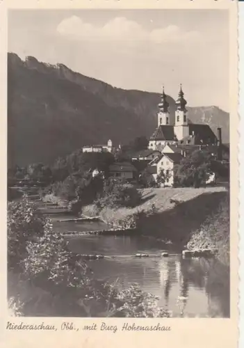 Niederaschau/Oberbayern mit Burg Hohenaschau gl1950 215.717