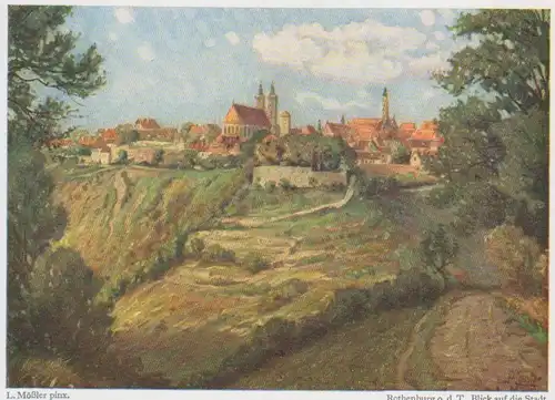 Rothenburg ob der Tauber Blick auf die Stadt nach Ludwig Mößler ngl 215.844