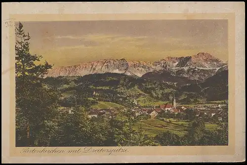 Partenkirchen Panorama mit Dreitorspitze gl1925 137.254