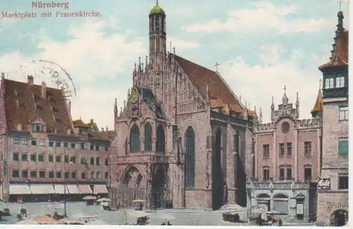 Nürnberg Marktplatz mit Frauenkirche gl1908 217.097