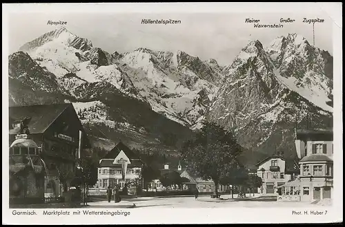 Garmisch Marktplatz mit Wettersteingebirge gl1950 137.319