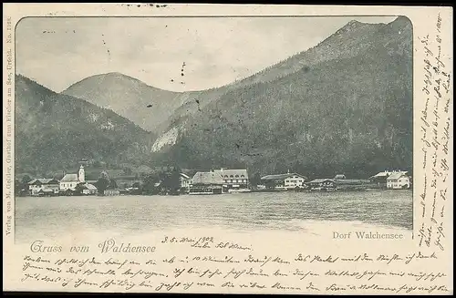 Walchensee Panorama mit Dorf gl1902 138.415