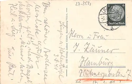 Insel Mainau (Bodensee) mit Schweizer Alpen gl1941 140.940