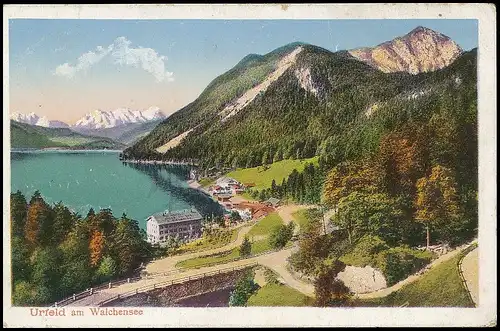 Urfeld am Walchensee Panorama mit Herzogstand gl1921 138.391