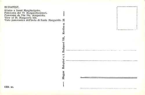 Budapest Panorama der St. Margaretheninsel ngl 143.139