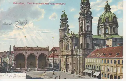 München - Theatinerkirche mit Feldherrnhalle gl1905 216.444