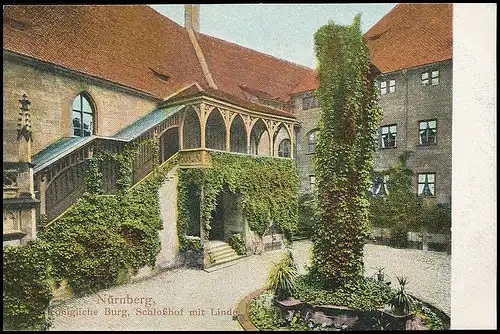 Nürnberg Königliche Burg Schlosshof mit Linde ngl 138.523