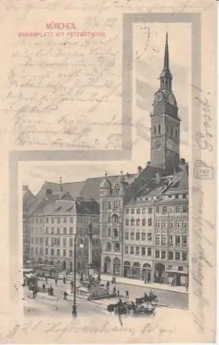 München - Marienplatz mit Petersturm gl1909 216.257