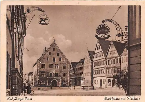 Bad Mergentheim Marktplatz mit Rathaus ngl 143.338