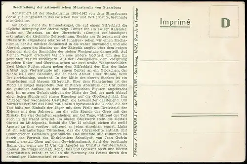 Mechanische Karte: Straßburg Astronomische Münsteruhr ngl 138.674