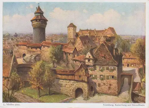 Nürnberg Kaiserburg mit Sinwellturm ngl 217.197