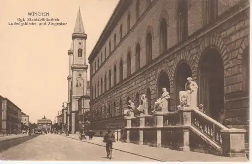 München - Staatsbibliothek, Ludwigskirche und Siegestor ngl 216.447