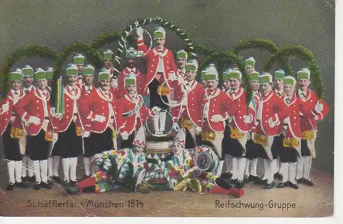 München - Schäfflertanz 1914 Reifschwung-Gruppe gl1914 216.342