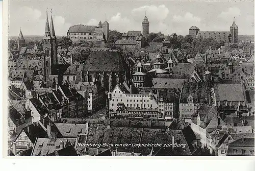 Nürnberg Blick von der Lorenzkirche zur Burg ngl C8137