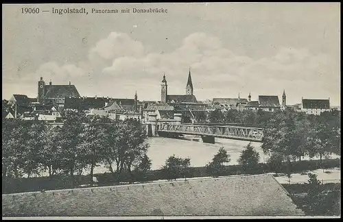 Ingolstadt Panorama mit Donaubrücke gl1906 138.219