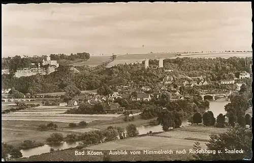 Bad Kösen Ausblick vom Himmelreich nach Rudelsburg und Saaleck gl1962 138.977