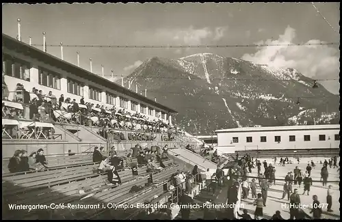 Garmisch-Partenkirchen Wintergarten-Café-Restaurant im Eisstadion gl1954 137.344