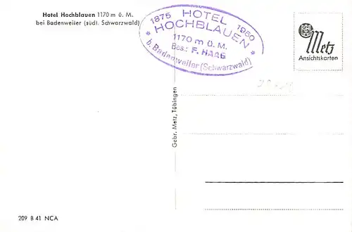 Hotel Hochblauen bei Badenweiler ngl 142.632