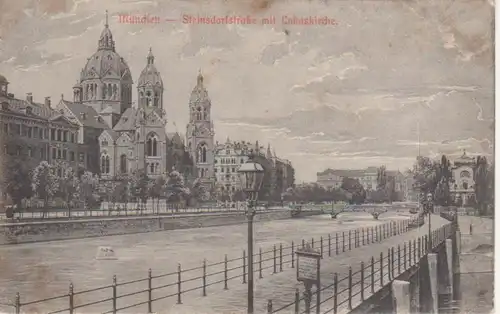 München Steinsdorfstraße mit Lukaskirche gl1907 216.472