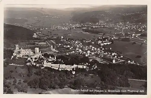 Röttler-Schloss mit Haagen und Brombach vom Flugzeug aus gl1933 142.661