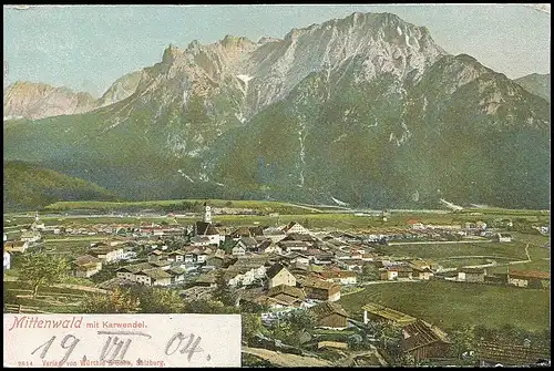 Mittenwald - Panorama gegen Karwendel ngl 137.941