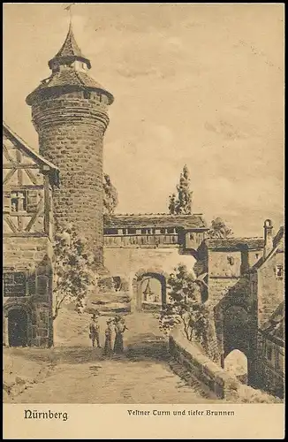 Nürnberg Veltner Turm und tiefer Brunnen ngl 138.508