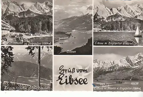 Grüße vom Eibsee u.a.mit Zugspitze gl1954 C7977