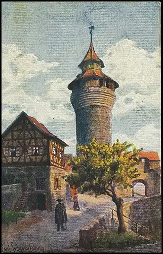 Nürnberg Vestnerturm und Tiefer Brunnen ngl 138.548