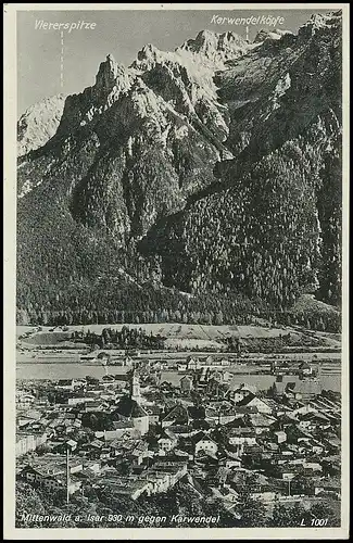 Mittenwald Panorama mit Karwendel gl1938 138.845