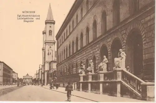 München - Staatsbibliothek, Ludwigskirche und Siegestor ngl 216.462