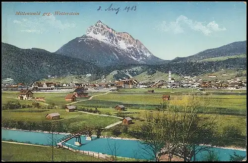 Mittenwald - Panorama gegen Wetterstein ngl 138.008