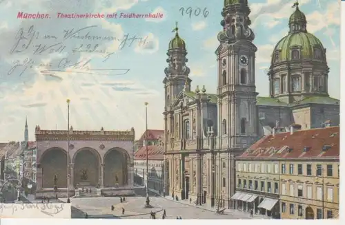 München - Theatinerkirche mit Feldherrnhalle gl1906 216.332