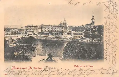 Heilbronn a.N. Brücke mit Post gl1900 141.857