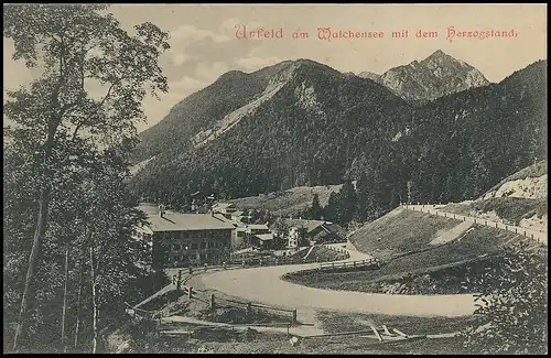 Urfeld am Walchensee Panorama mit Herzogstand gl1908 138.389