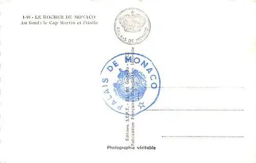 Monaco - Cap Martin et l'Italie ngl 144.830
